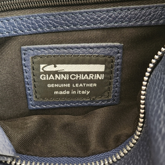 Elegant Navy Blue Leather Handbag - Picture 4 of 9